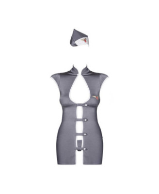Stewardess Costume 3 pcs - Gris